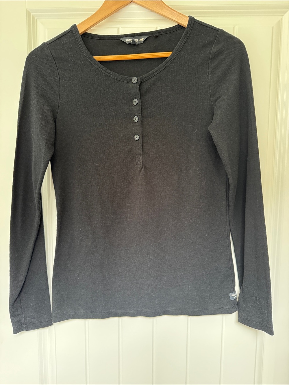 Women’s Toad & Co Ribbed Stretch Henley Blaxk XS